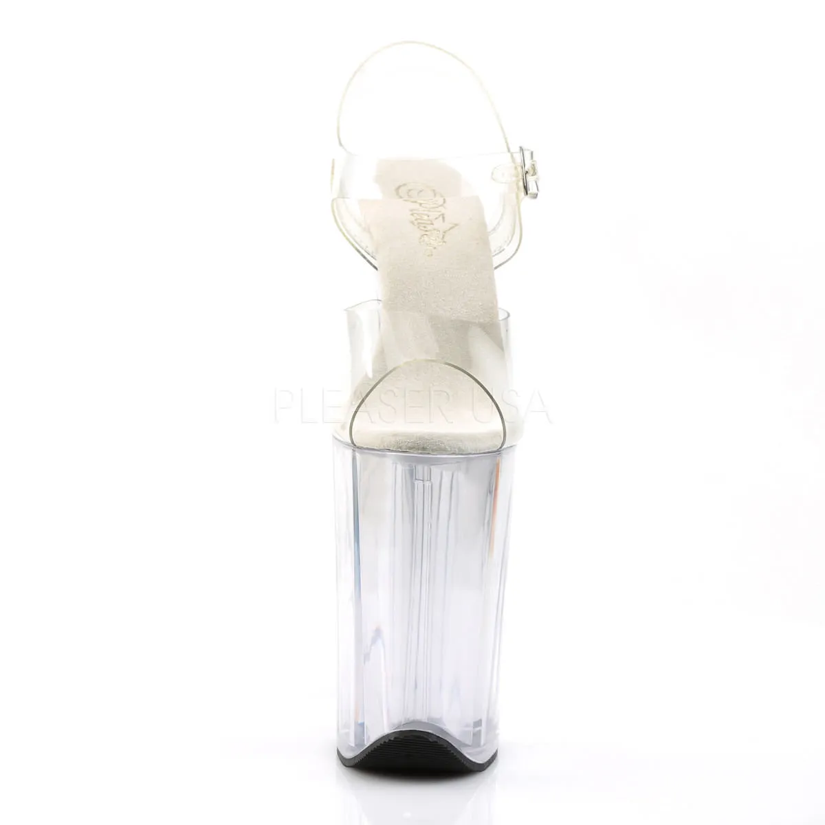 PLEASER INFINITY-908 Clear 9 Inch Heel Sandals