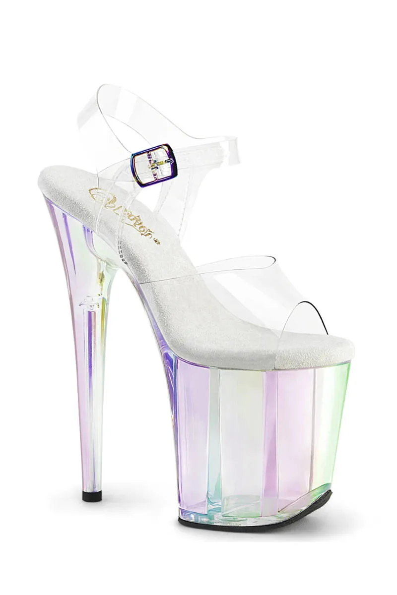 Pleaser USA Flamingo-808HT 8inch Pleaser Stilettos - Holographic Clear