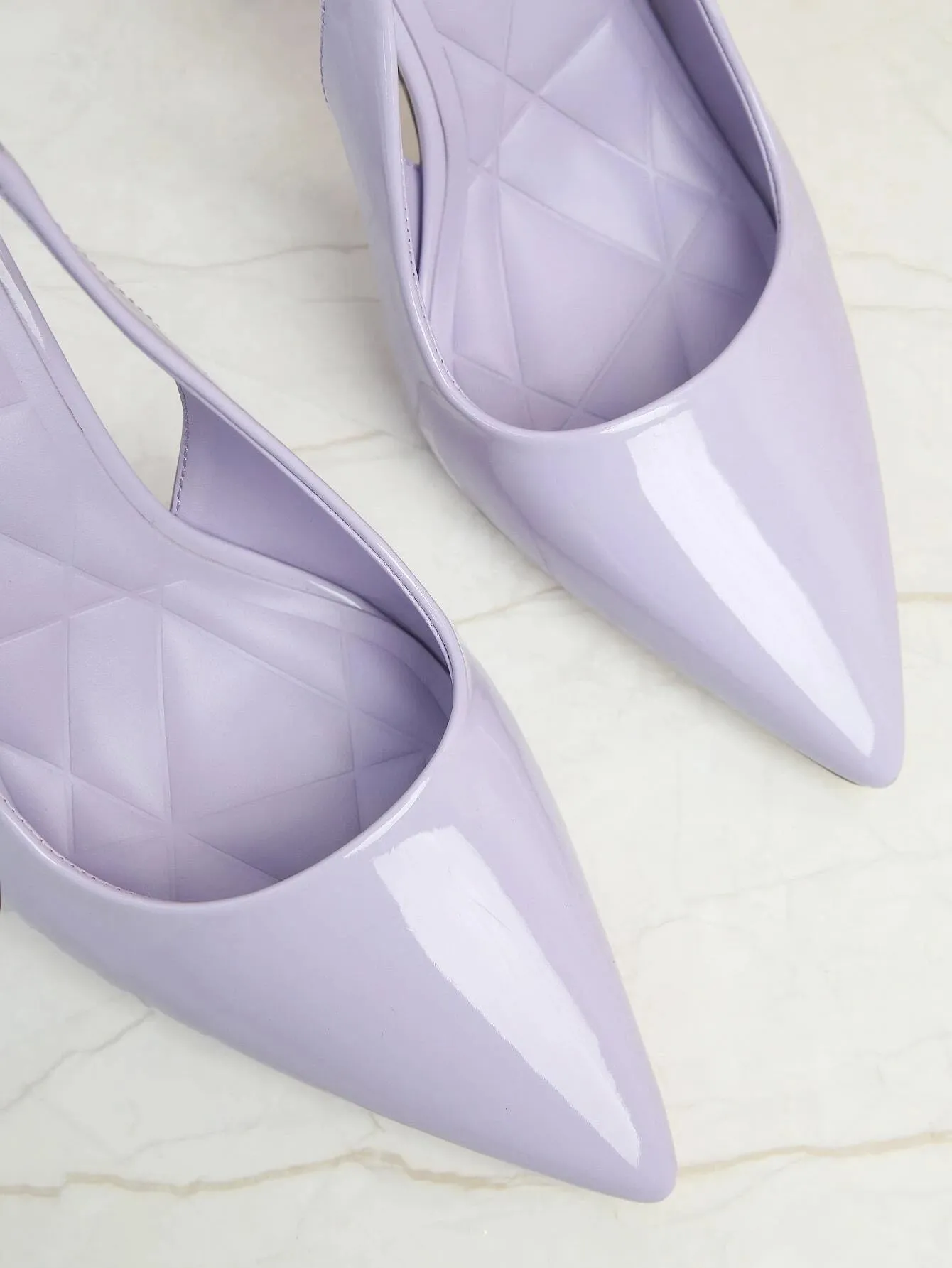 Pointed Patterned High Heel Sandals