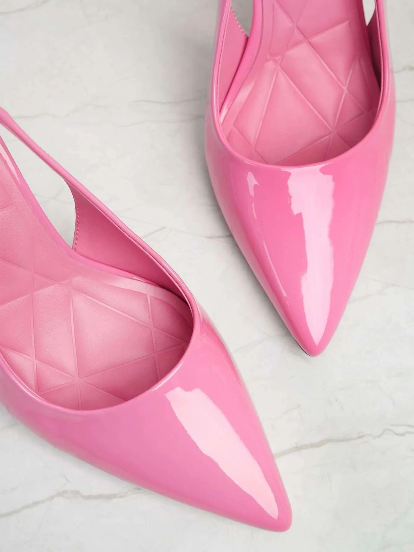 Pointed Patterned High Heel Sandals