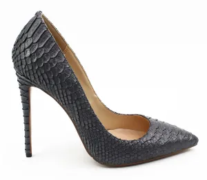 Pointed snake leather women high heels