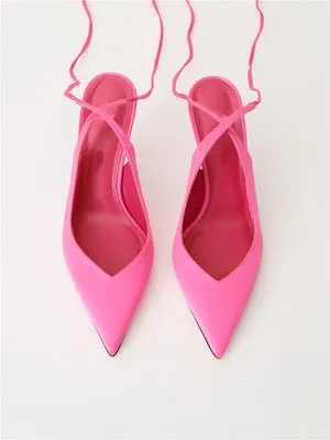 Pointed Toe Feet Wrap with High Heels Sexy Sandals