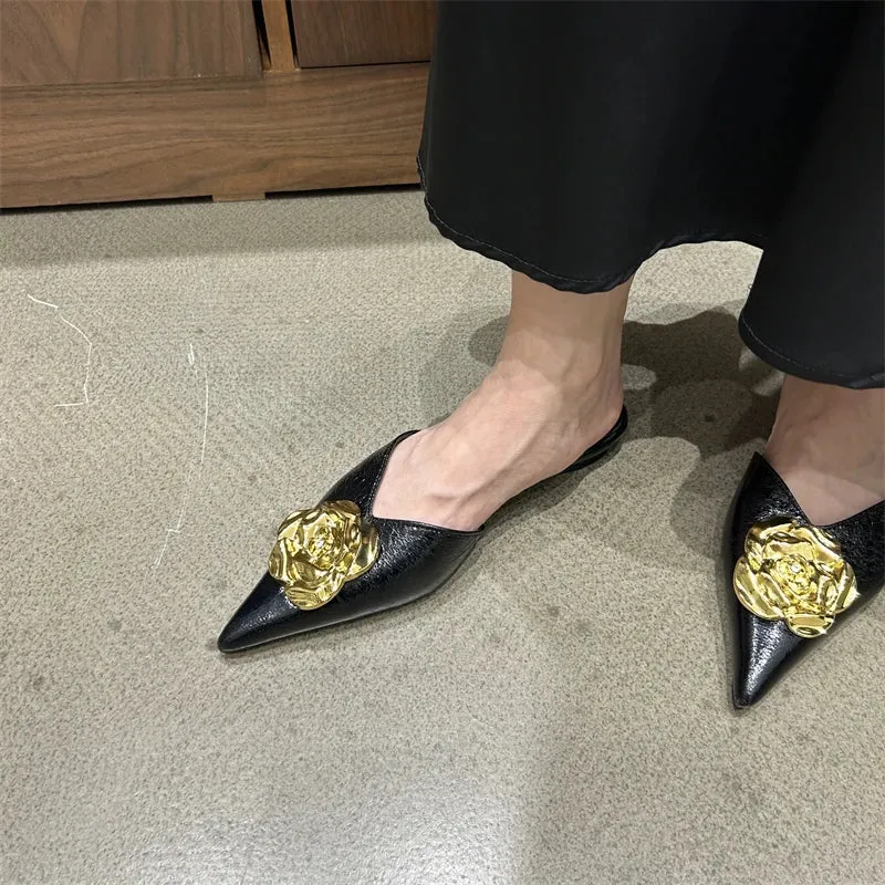 Pointed Toe High Heel Slippers