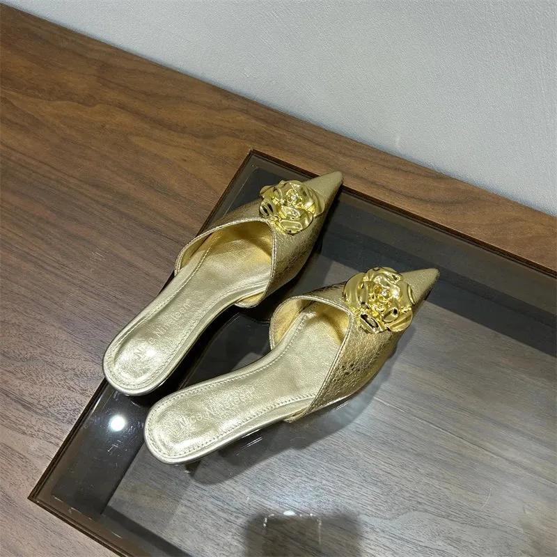 Pointed Toe High Heel Slippers