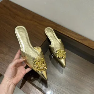 Pointed Toe High Heel Slippers