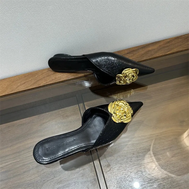Pointed Toe High Heel Slippers