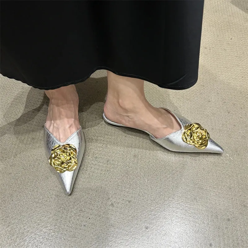 Pointed Toe High Heel Slippers