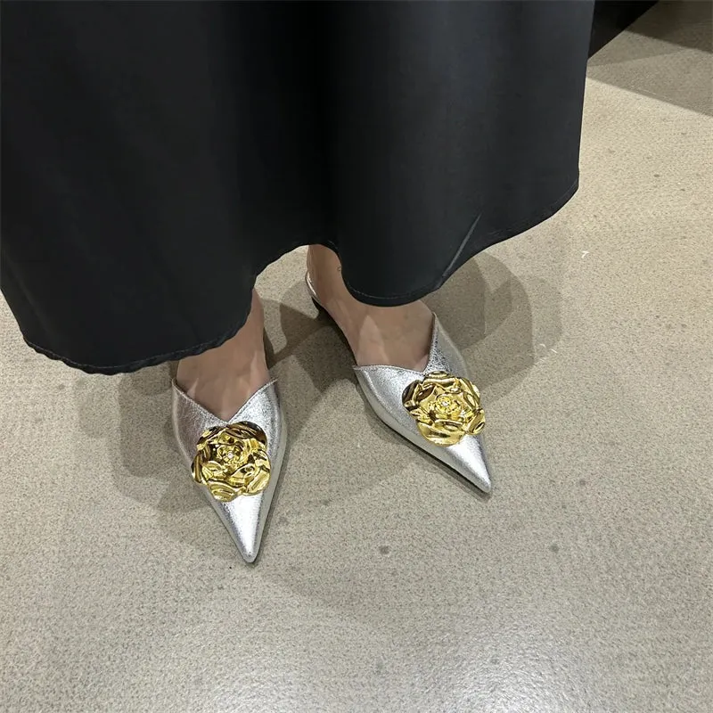 Pointed Toe High Heel Slippers