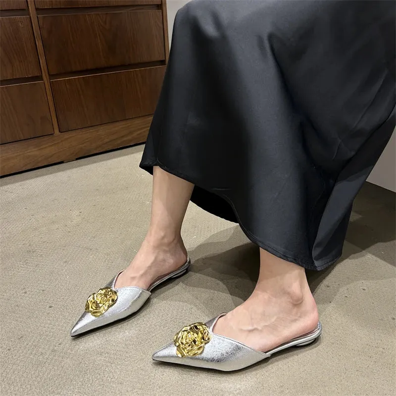Pointed Toe High Heel Slippers