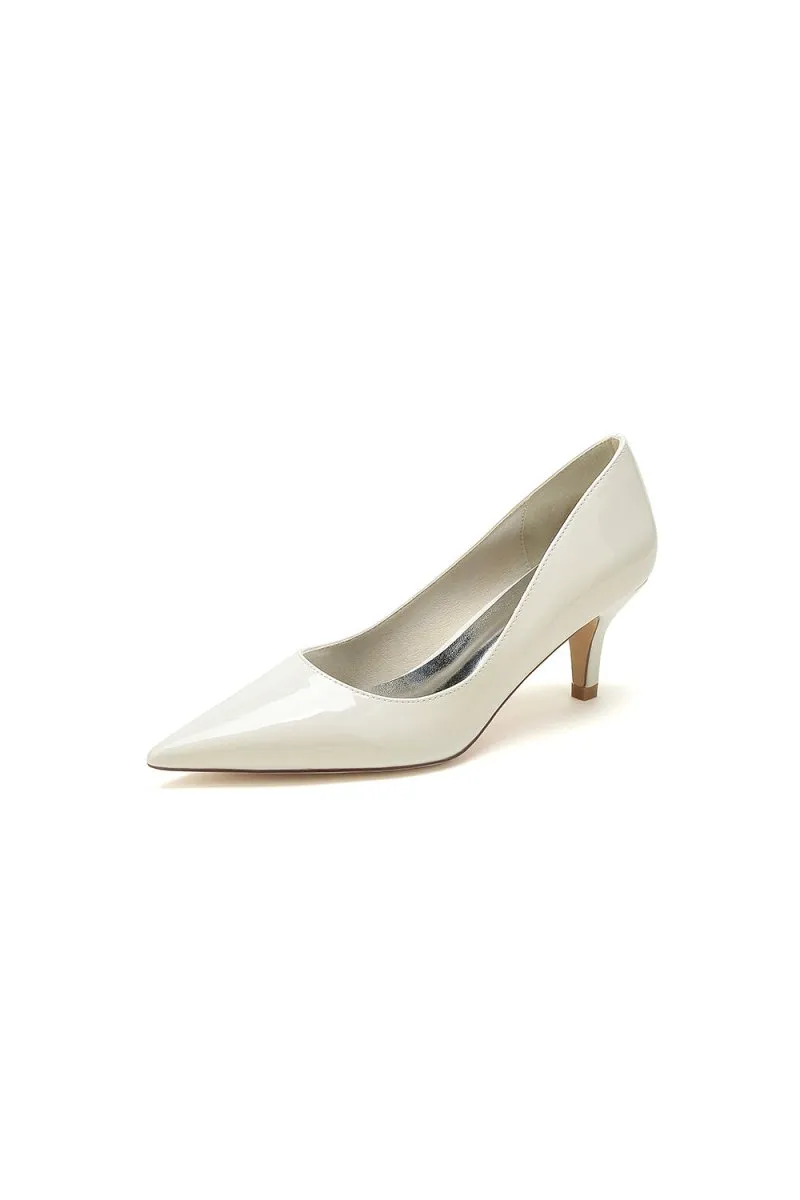 Pointed Toe Wedding Shoes with Patent Leather