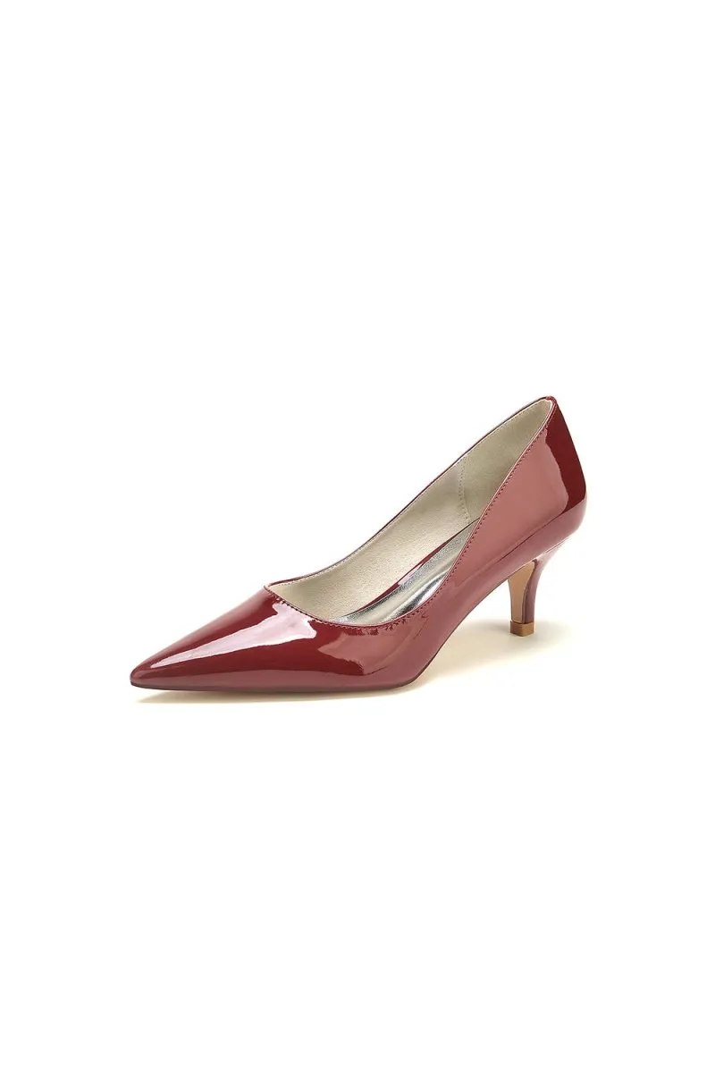 Pointed Toe Wedding Shoes with Patent Leather