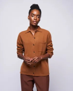 polo cardigan - pecan