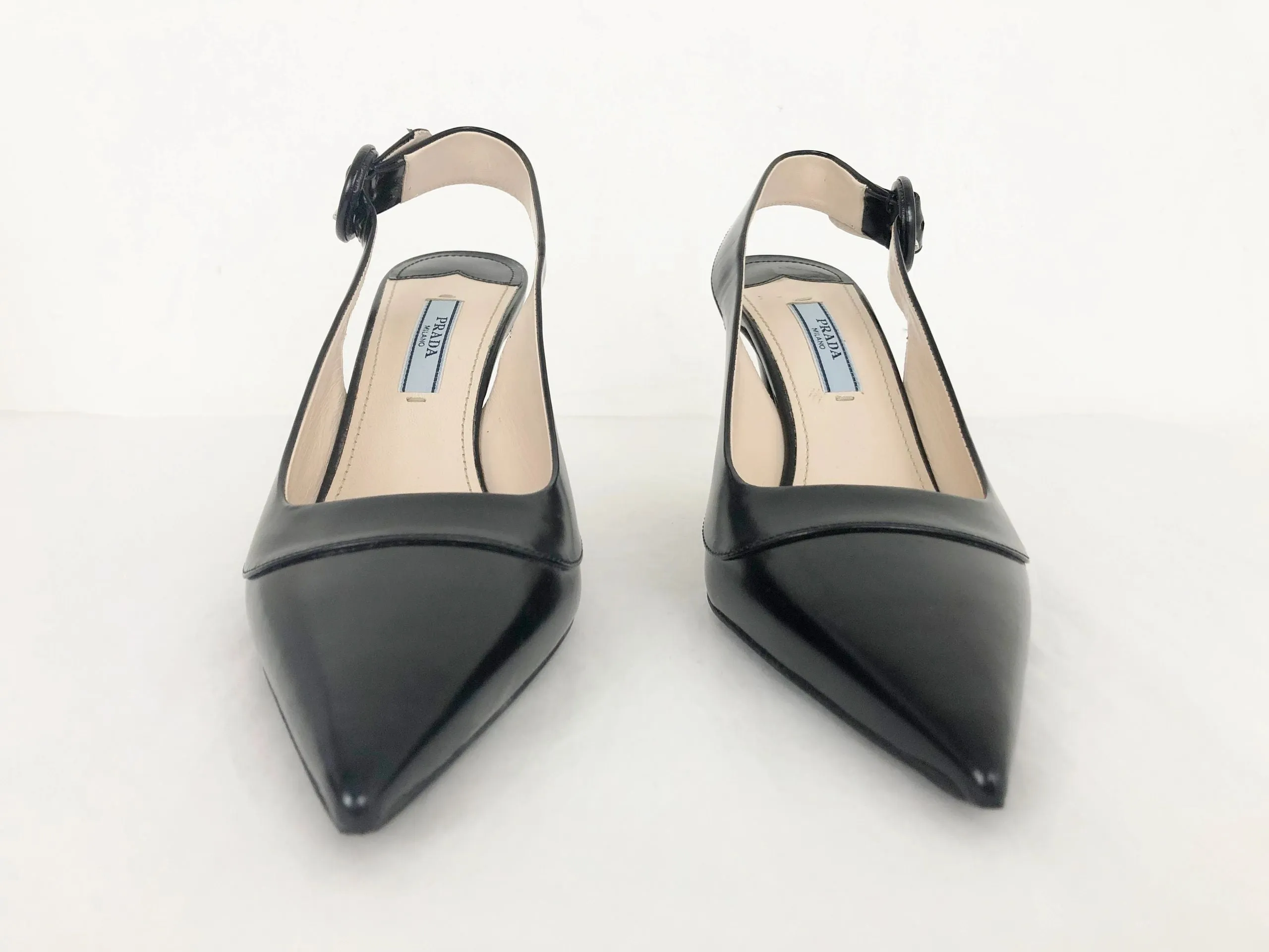 Prada Leather Slingbacks Size 36.5 Us (6.5 Us)