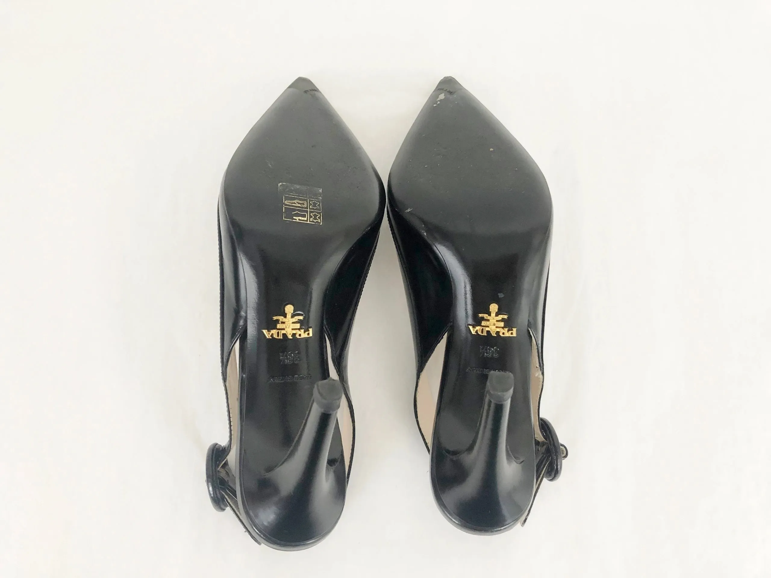 Prada Leather Slingbacks Size 36.5 Us (6.5 Us)