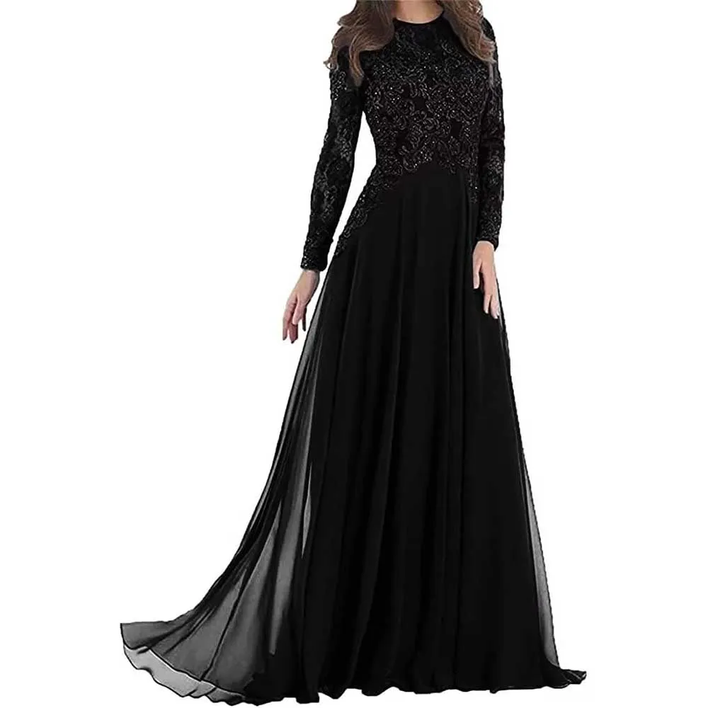 Prom Gowns Formal Event Dresses with Sleeves