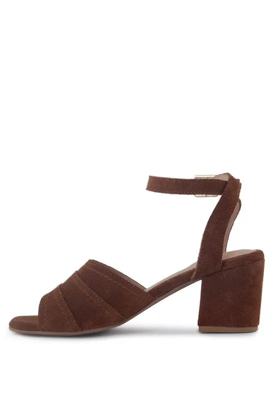 Rag & Co Mon Beau Fine Suede Block Heeled Sandal