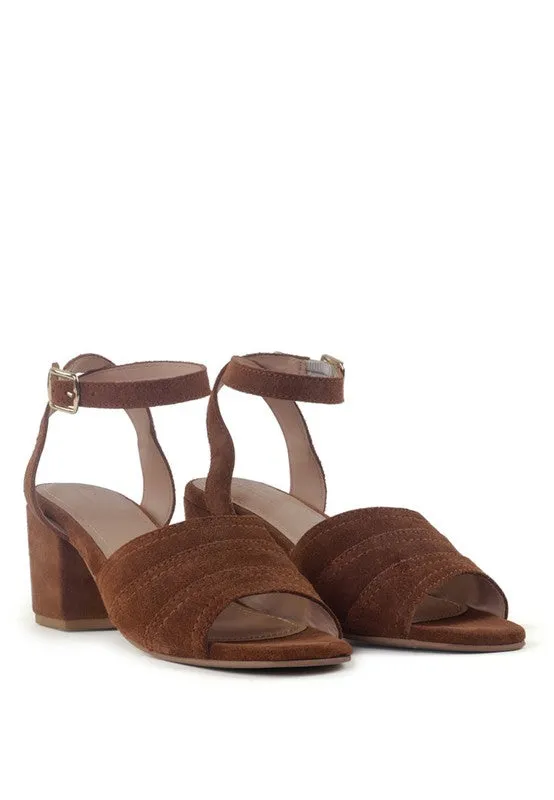 Rag & Co Mon Beau Fine Suede Block Heeled Sandal
