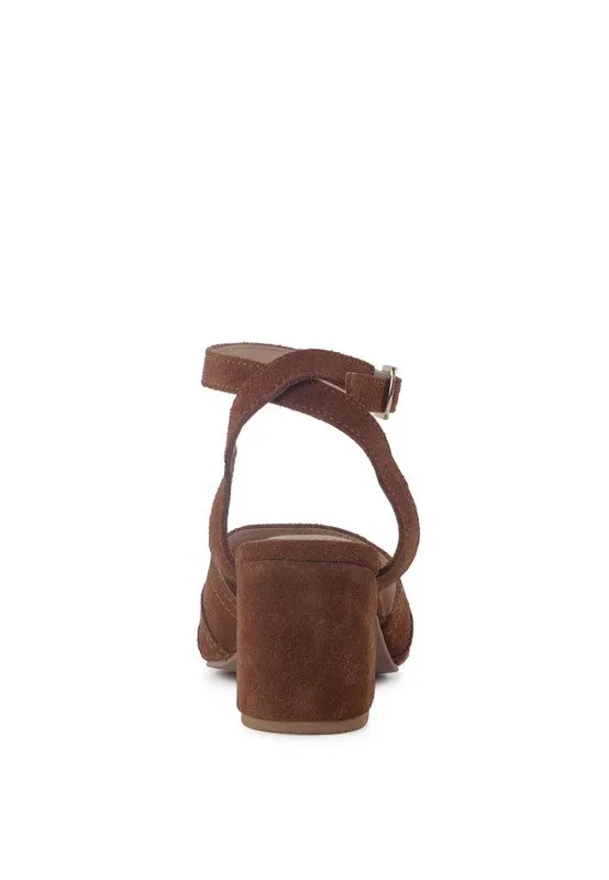 Rag & Co Mon Beau Fine Suede Block Heeled Sandal