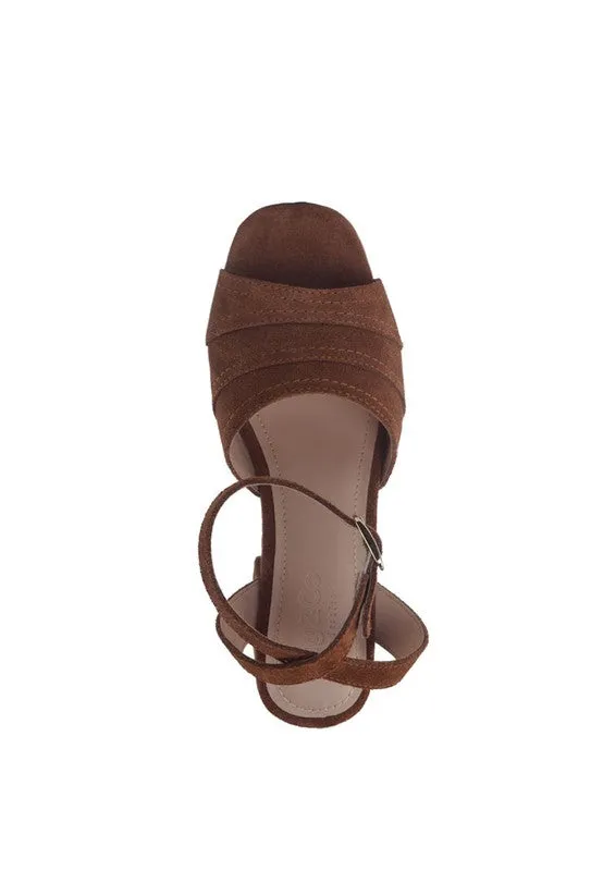 Rag & Co Mon Beau Fine Suede Block Heeled Sandal