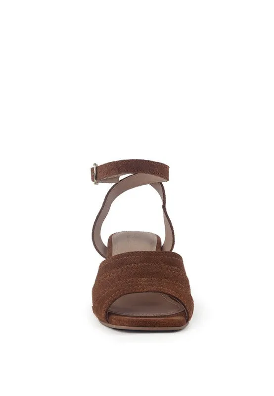 Rag & Co Mon Beau Fine Suede Block Heeled Sandal