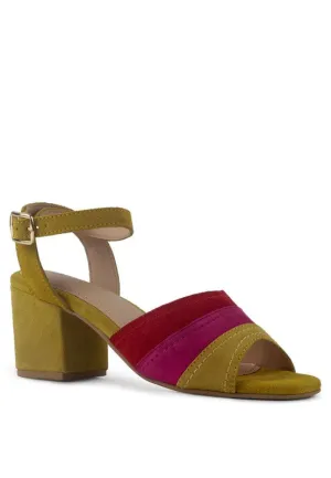 Rag & Co Mon Beau Fine Suede Block Heeled Sandal