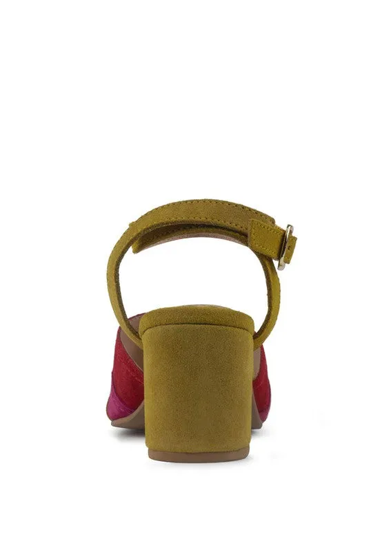Rag & Co Mon Beau Fine Suede Block Heeled Sandal