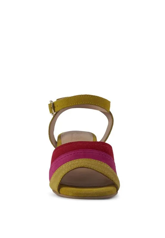Rag & Co Mon Beau Fine Suede Block Heeled Sandal
