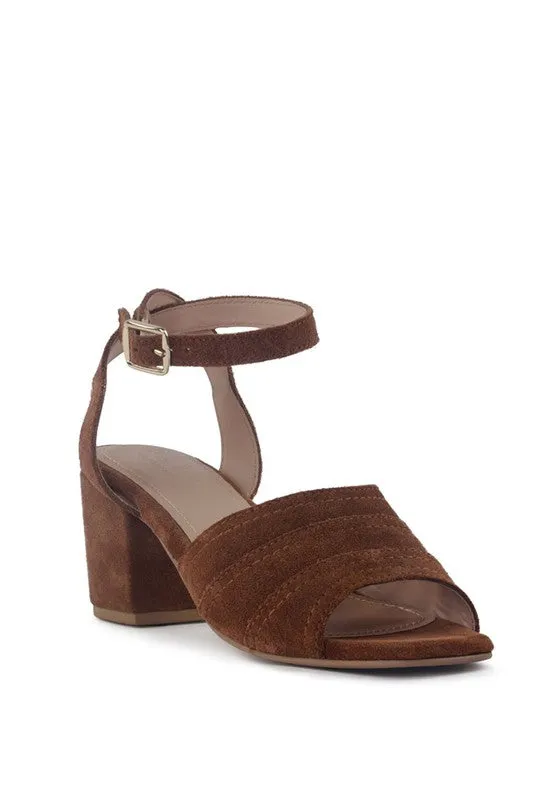 Rag & Co Mon Beau Fine Suede Block Heeled Sandal