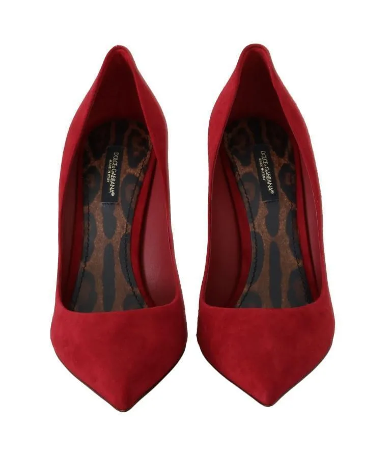 Red Suede Stilettos Heels Pumps