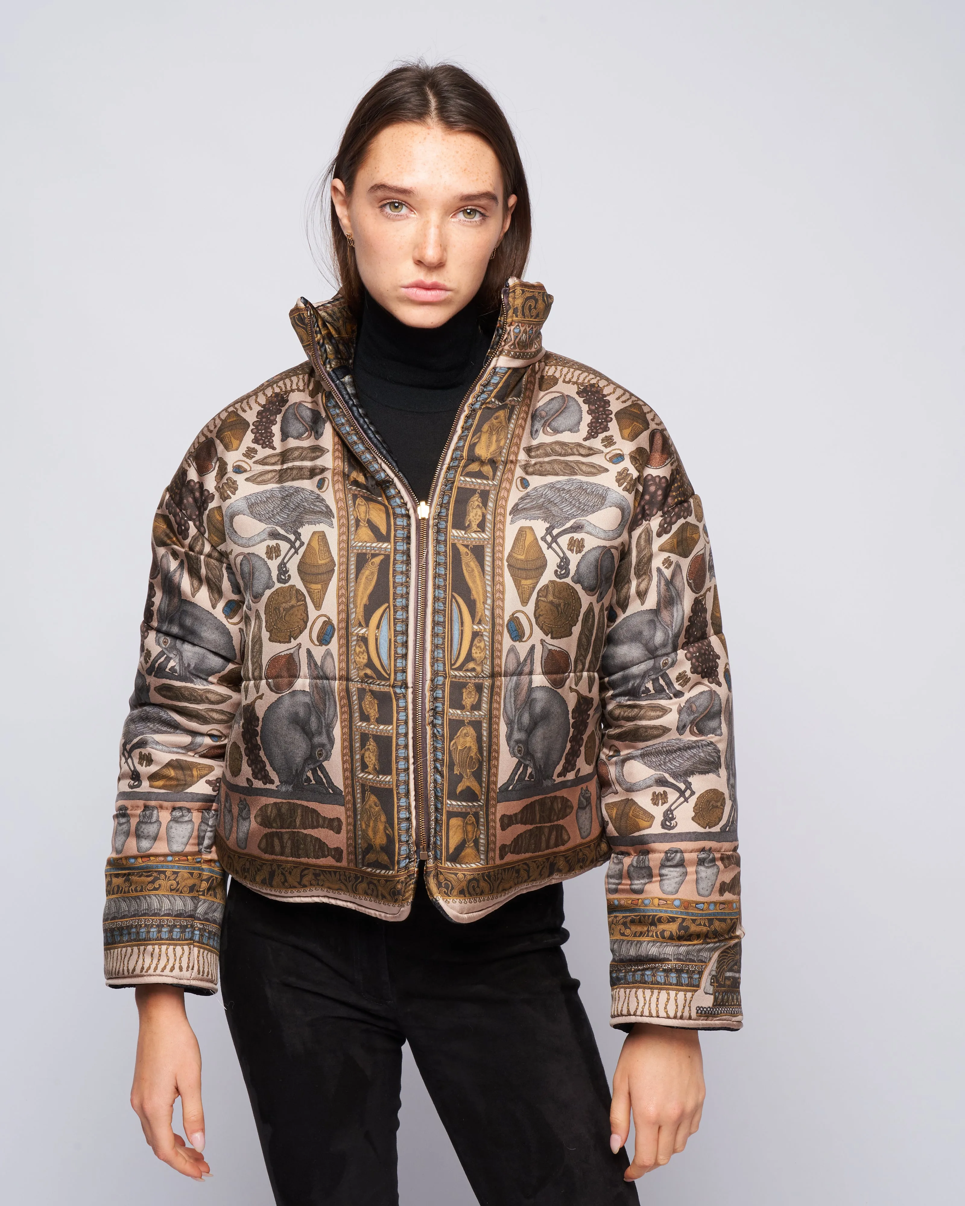 reversible padded jacket - onyx/ gold