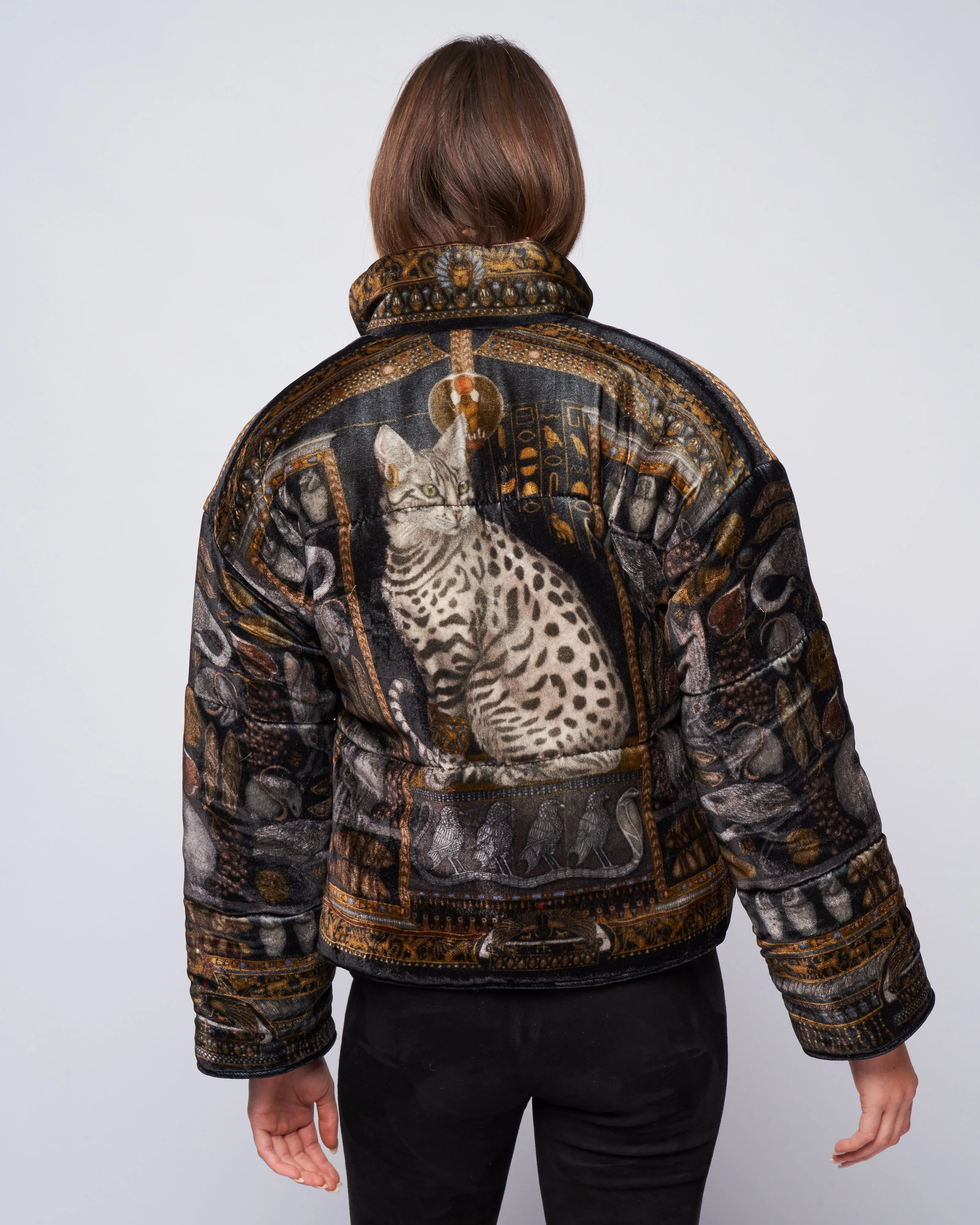 reversible padded jacket - onyx/ gold