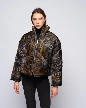 reversible padded jacket - onyx/ gold