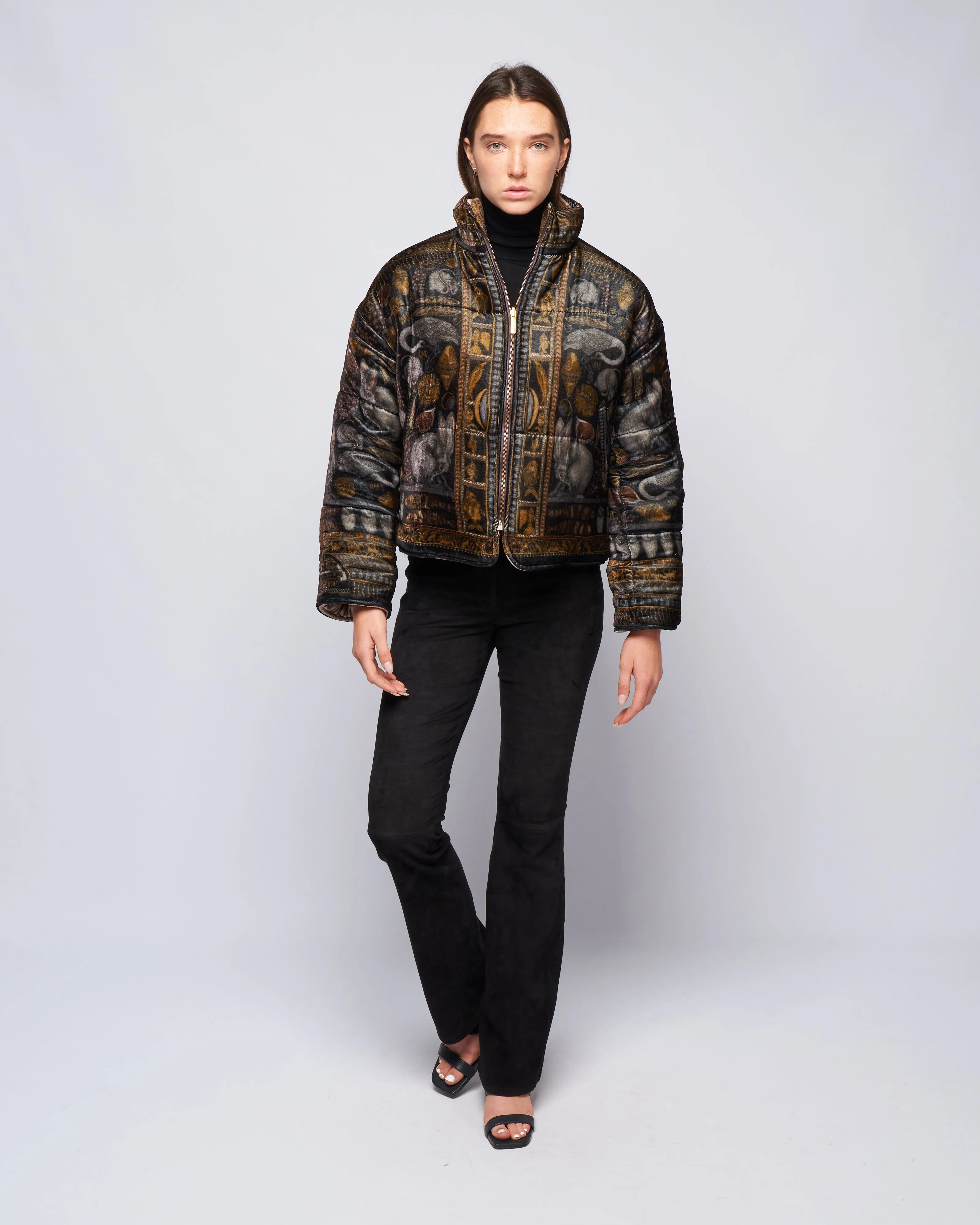 reversible padded jacket - onyx/ gold