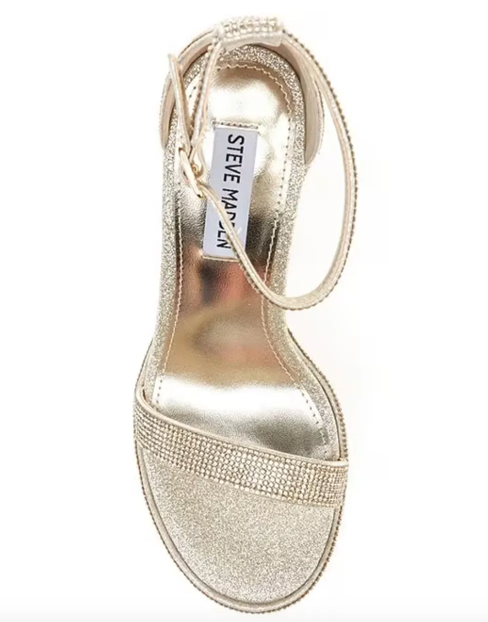 Rhinestone Ankle Strap Block Heel