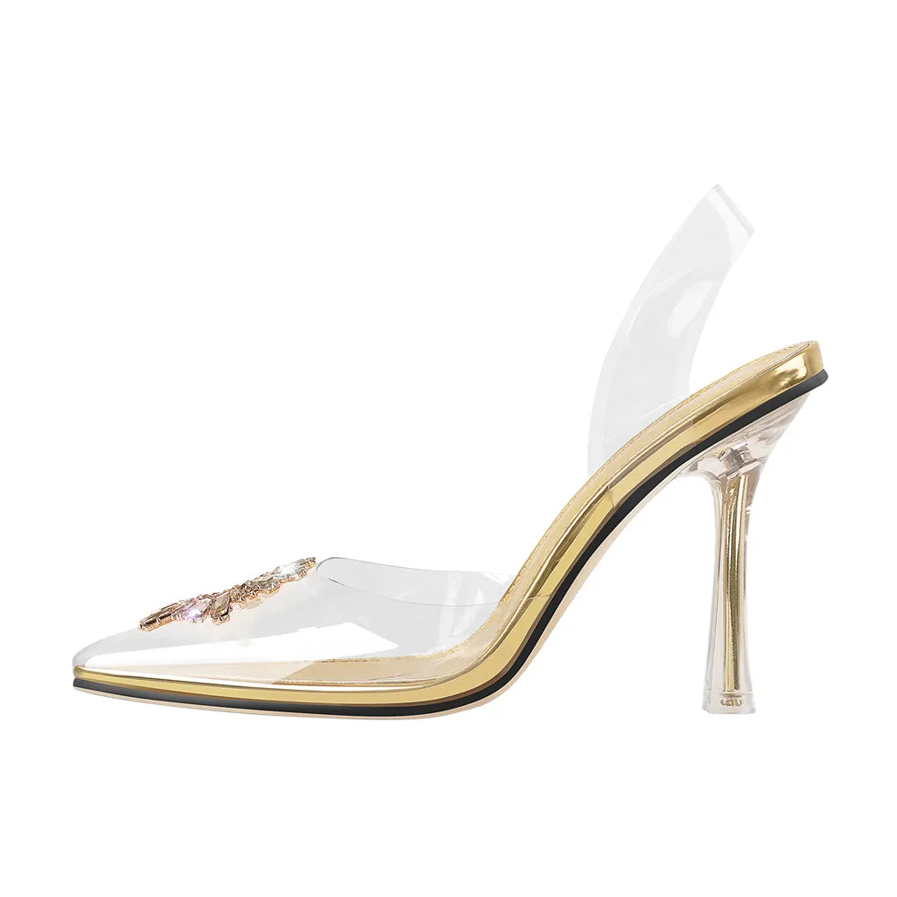 Rhinestone Sun Slingbacks Pumps