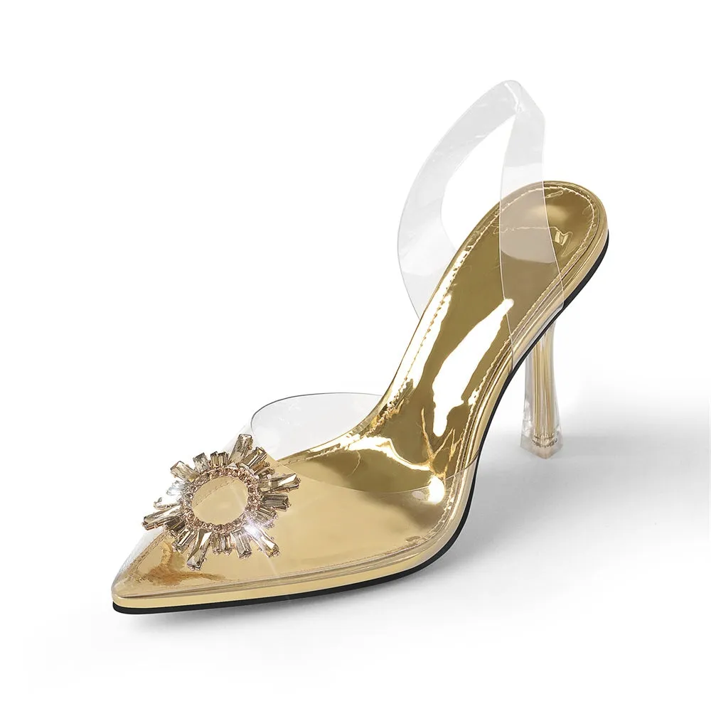 Rhinestone Sun Slingbacks Pumps