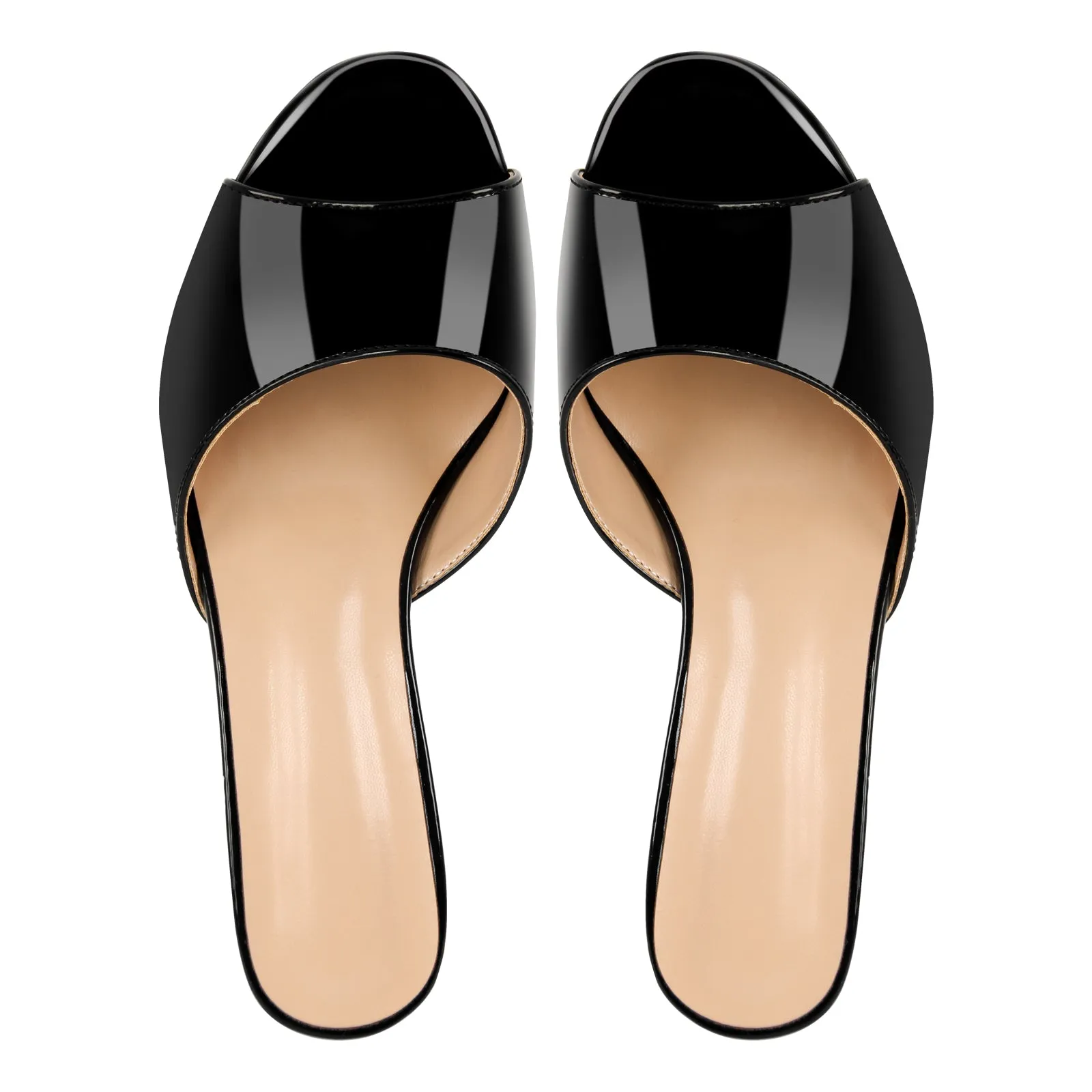 Round Toe Slip On Stiletto Mules