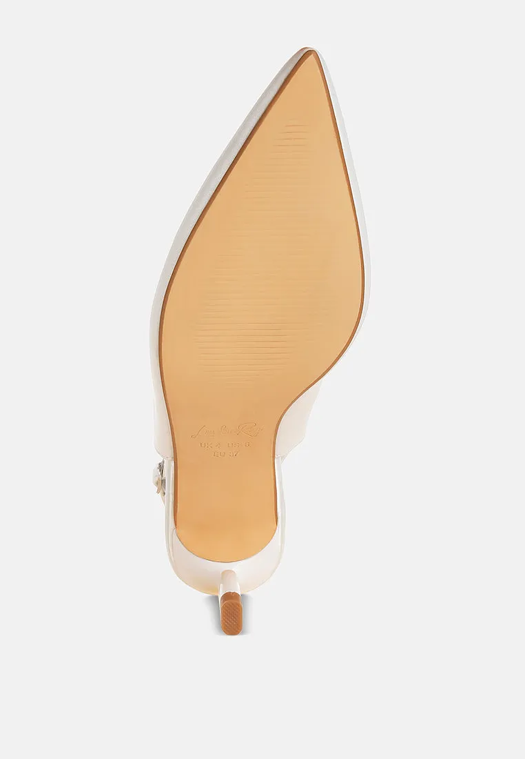 Satin Pointed Toe Slingbacks By RAG