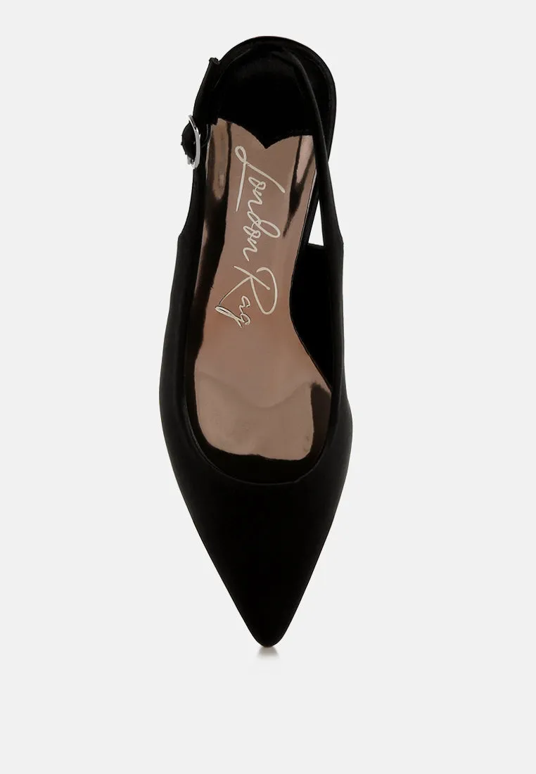 Satin Pointed Toe Slingbacks By RAG