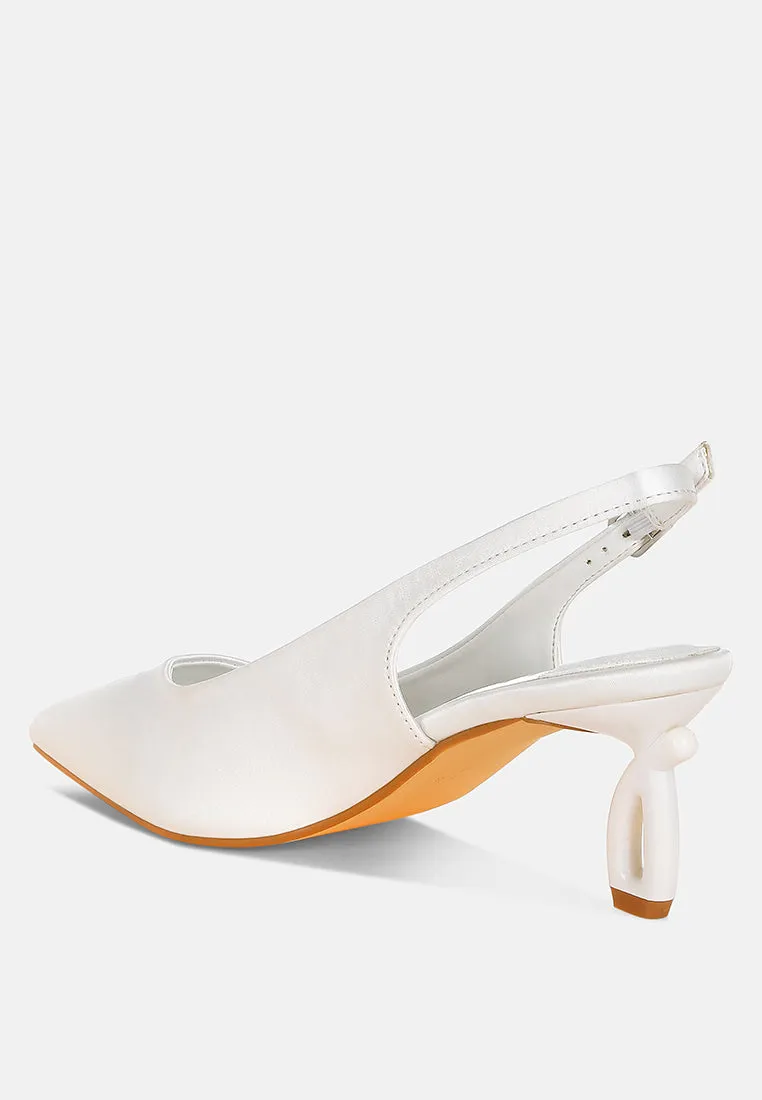 Satin Pointed Toe Slingbacks By RAG