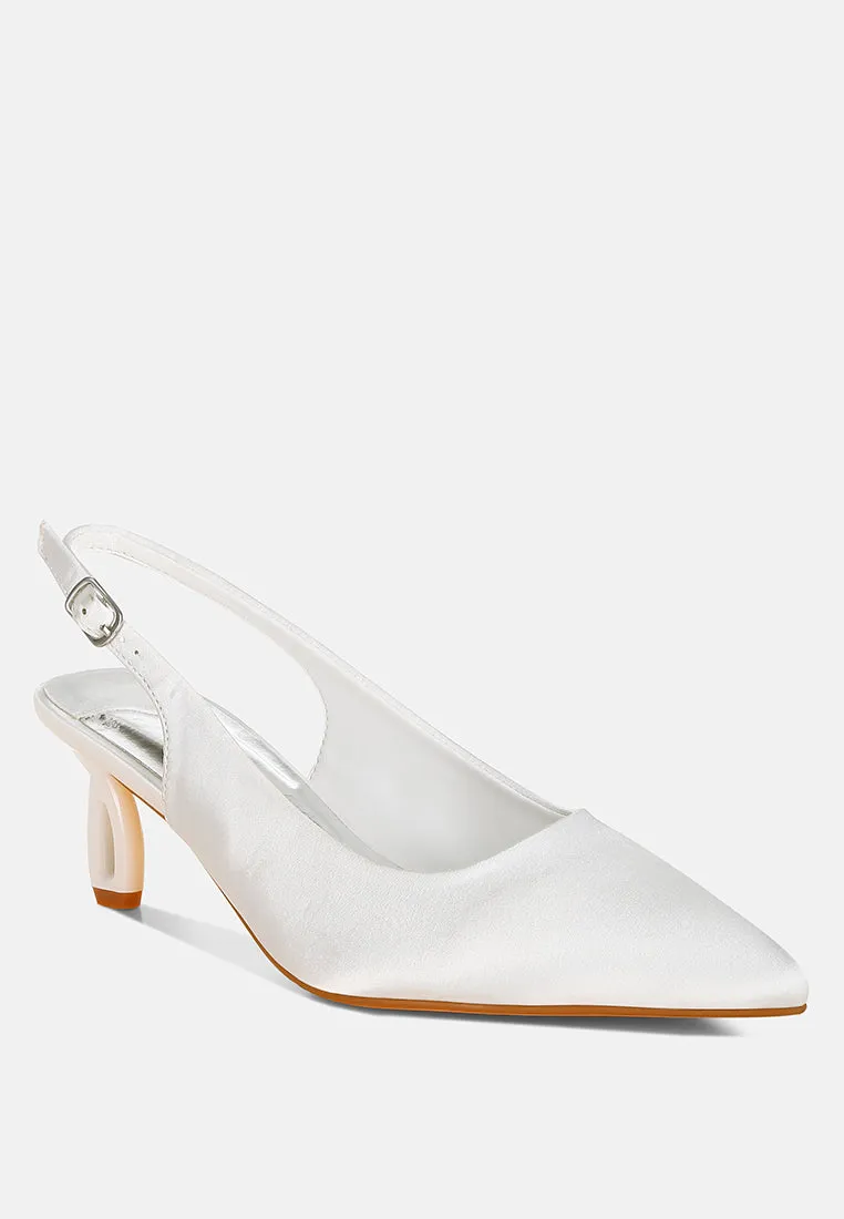 Satin Pointed Toe Slingbacks By RAG