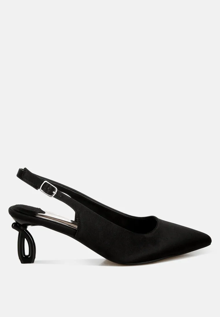 Satin Pointed Toe Slingbacks By RAG