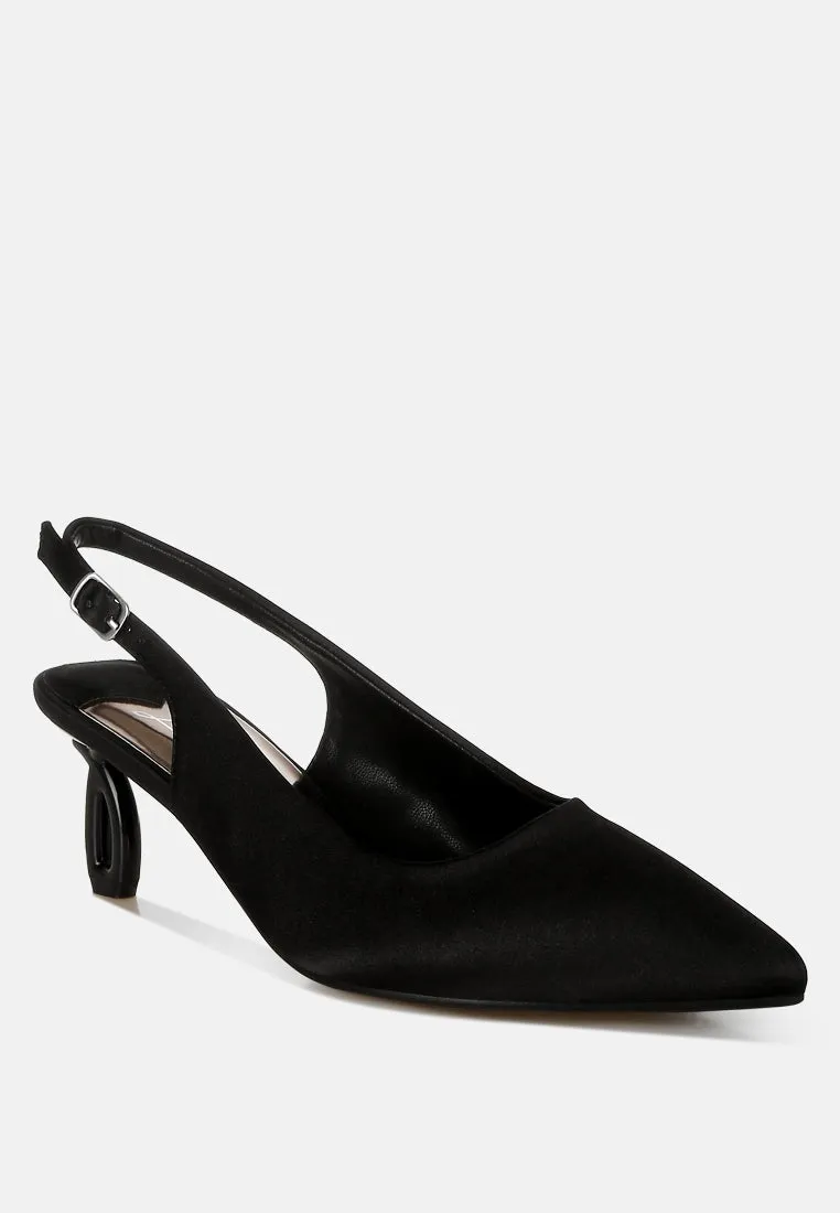 Satin Pointed Toe Slingbacks By RAG