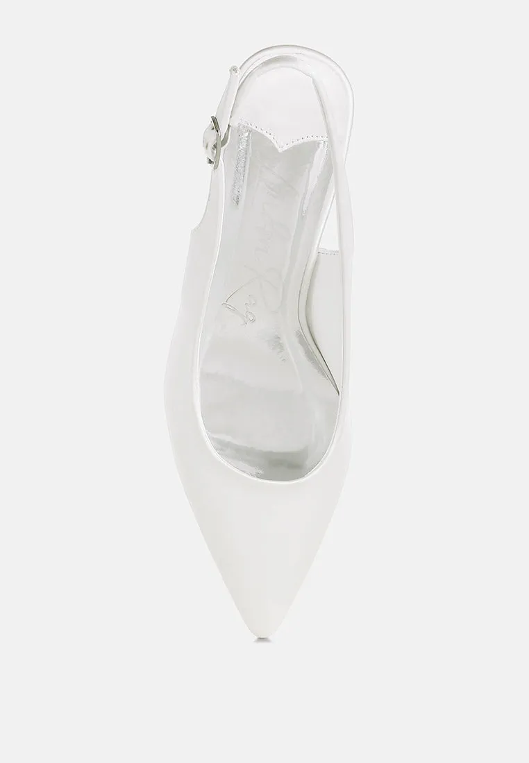 Satin Pointed Toe Slingbacks By RAG