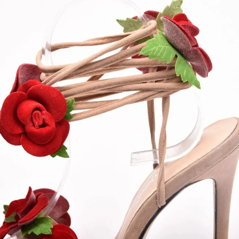 Satin Rose High Heel