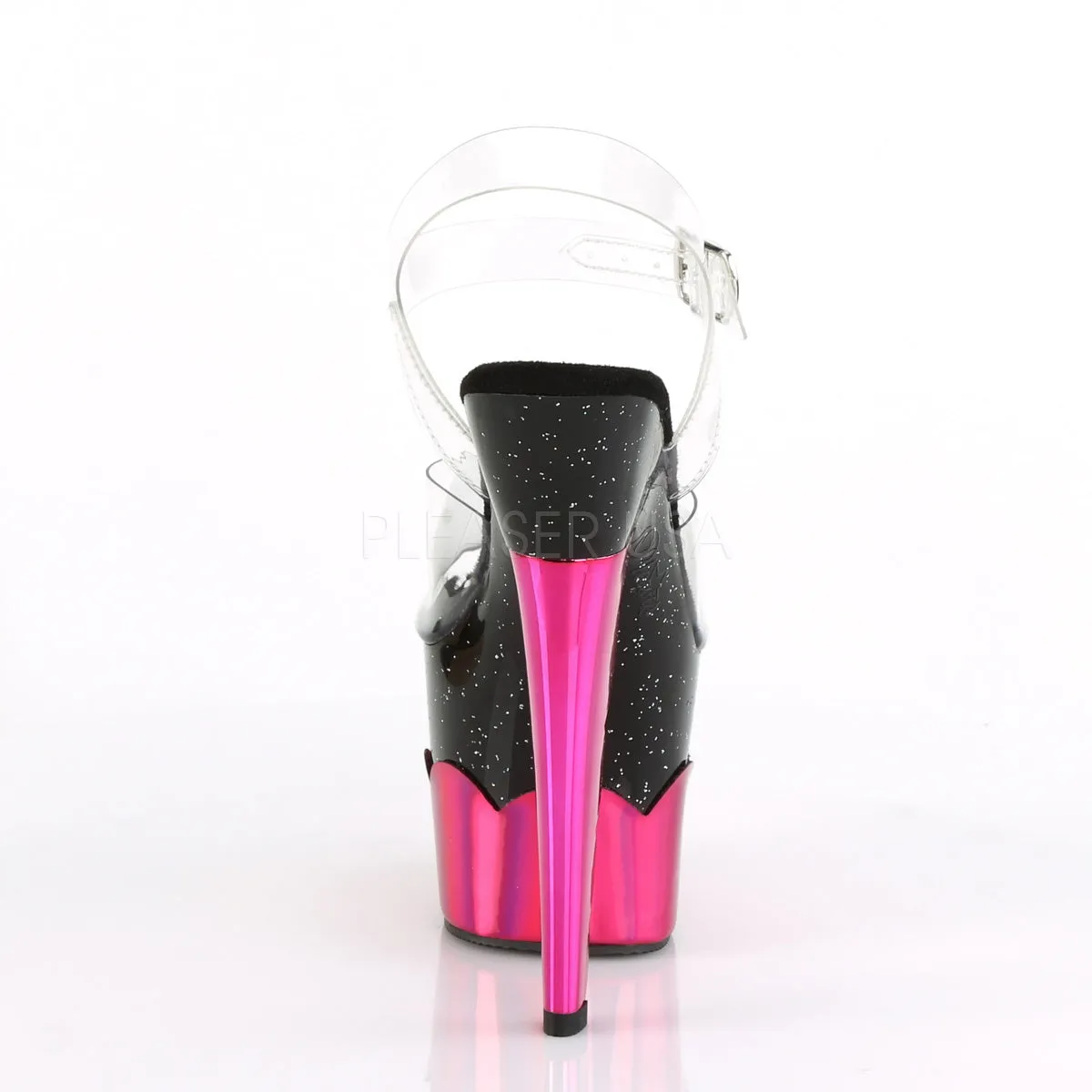 SCALLOP-708-2HGM  Clear/Black-Hot Pink Hologram
