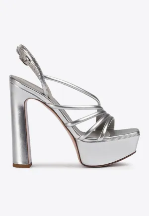 Scarlet 140 Laminated Leather Platform Sandals