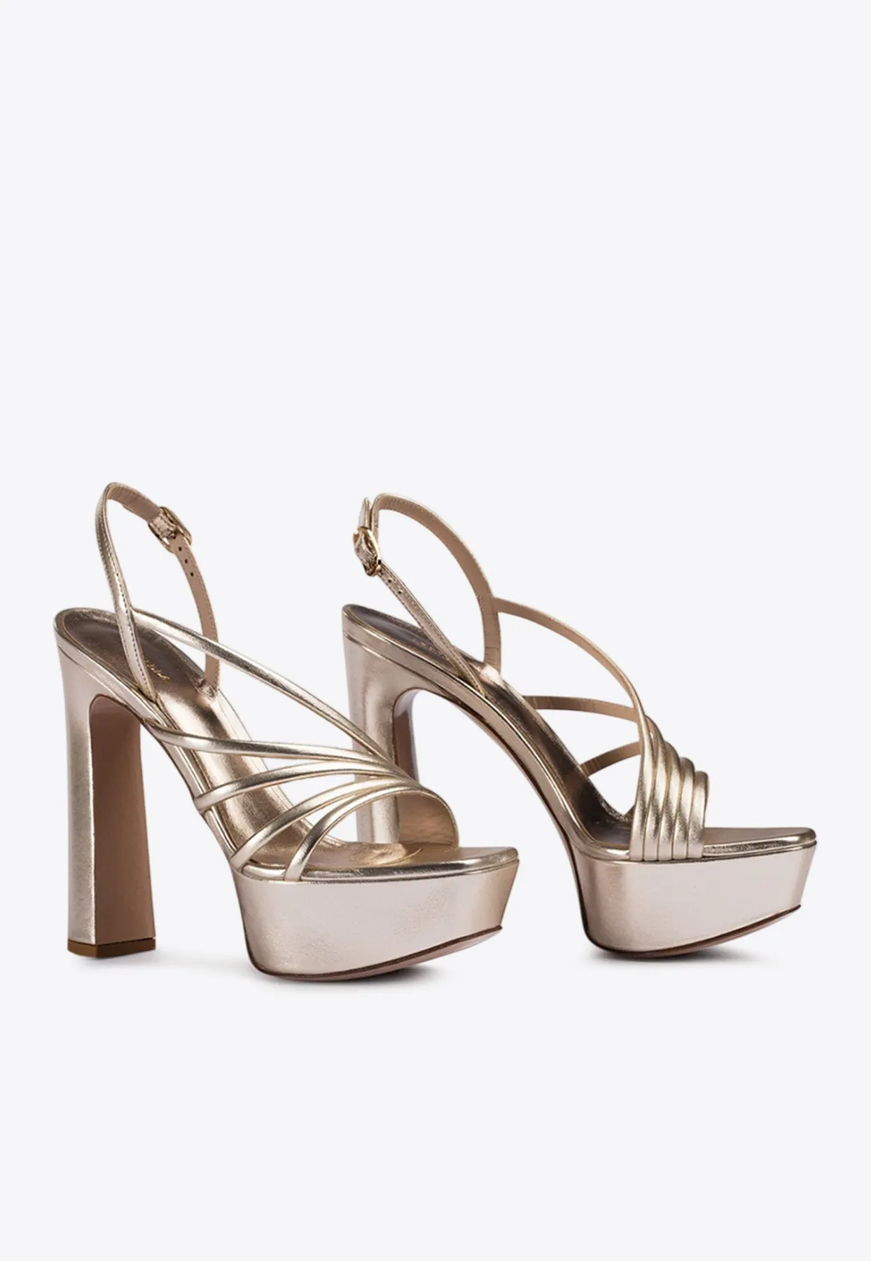 Scarlet 140 Laminated Leather Platform Sandals