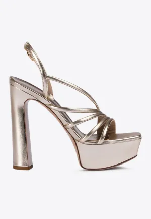 Scarlet 140 Laminated Leather Platform Sandals
