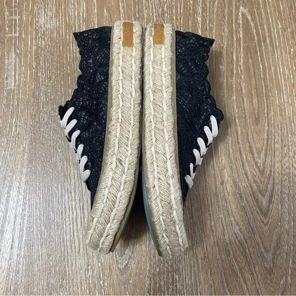 Seavees Coronado Espadrille in Black Womens Size 8 Platform Lace Beach Comfort